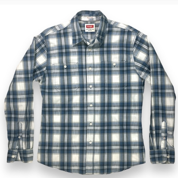 WRANGLER Men's Button Front Plaid Shirt - Picture 1 of 6